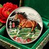 1Pc 40mm Metal Collection 2026 Chinese New Year Souvenir Coins Lucky Animal Horse Collectible Coins Gold Silver Challenge Coin