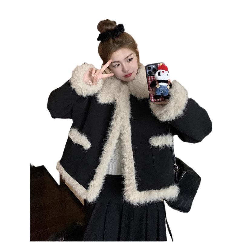 2023 Winter Women's Retro Lambswool & Cotton-Padded Jacket