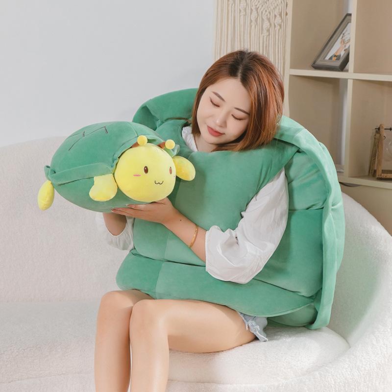 Turtle Wearable Shell Pillow Bee Plush Toy Pendant Spoof Fun Gift Decoration