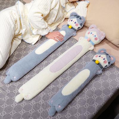 Hug Cat Water Injection Long Strip Hot Water Bag Soft Stuffed Plush Toys Plushies Animal Cute Kitten Warm Gifts For Winter