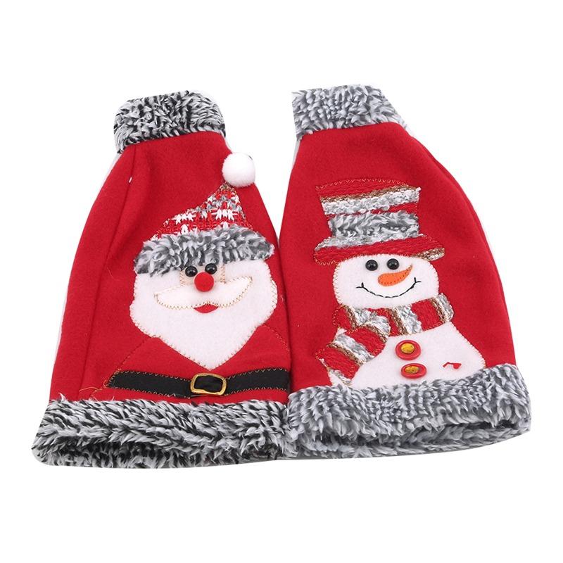 Weihnachtsanhänger Weintaschen Gestrickter Weihnachtsmann Weihnachtsbaum Schneeflocke Hirsch Rotweinflaschenhüllen Taschen Fröhliche Dekoration