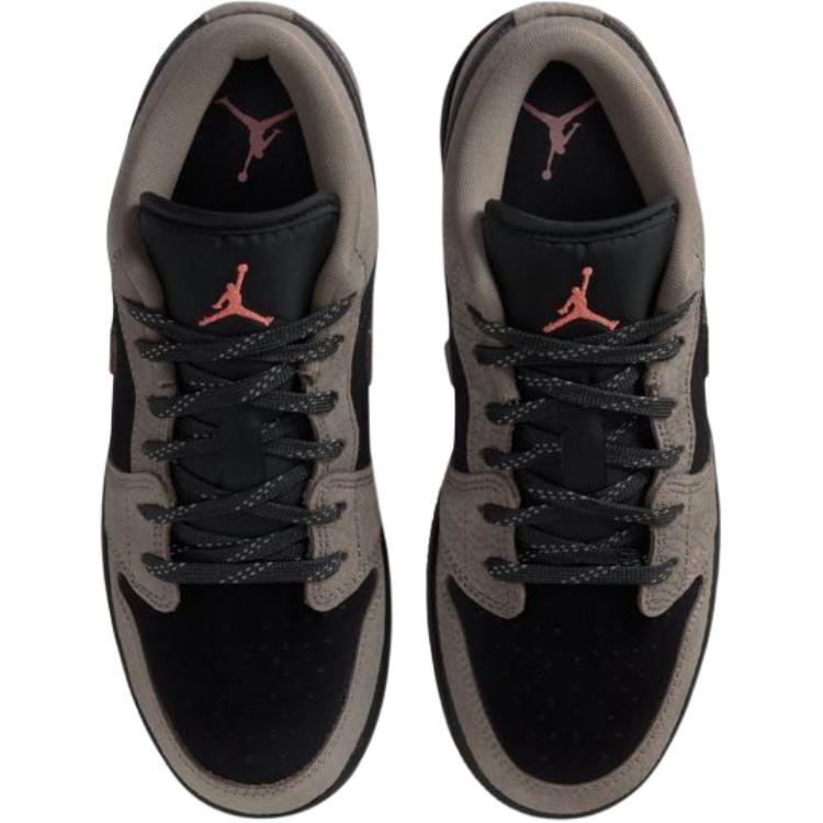 Jordan Air  1 SE Comfortable Fit Low Top Kids Basketball Shoes Unisex Sneaker Brown Black IB7111005