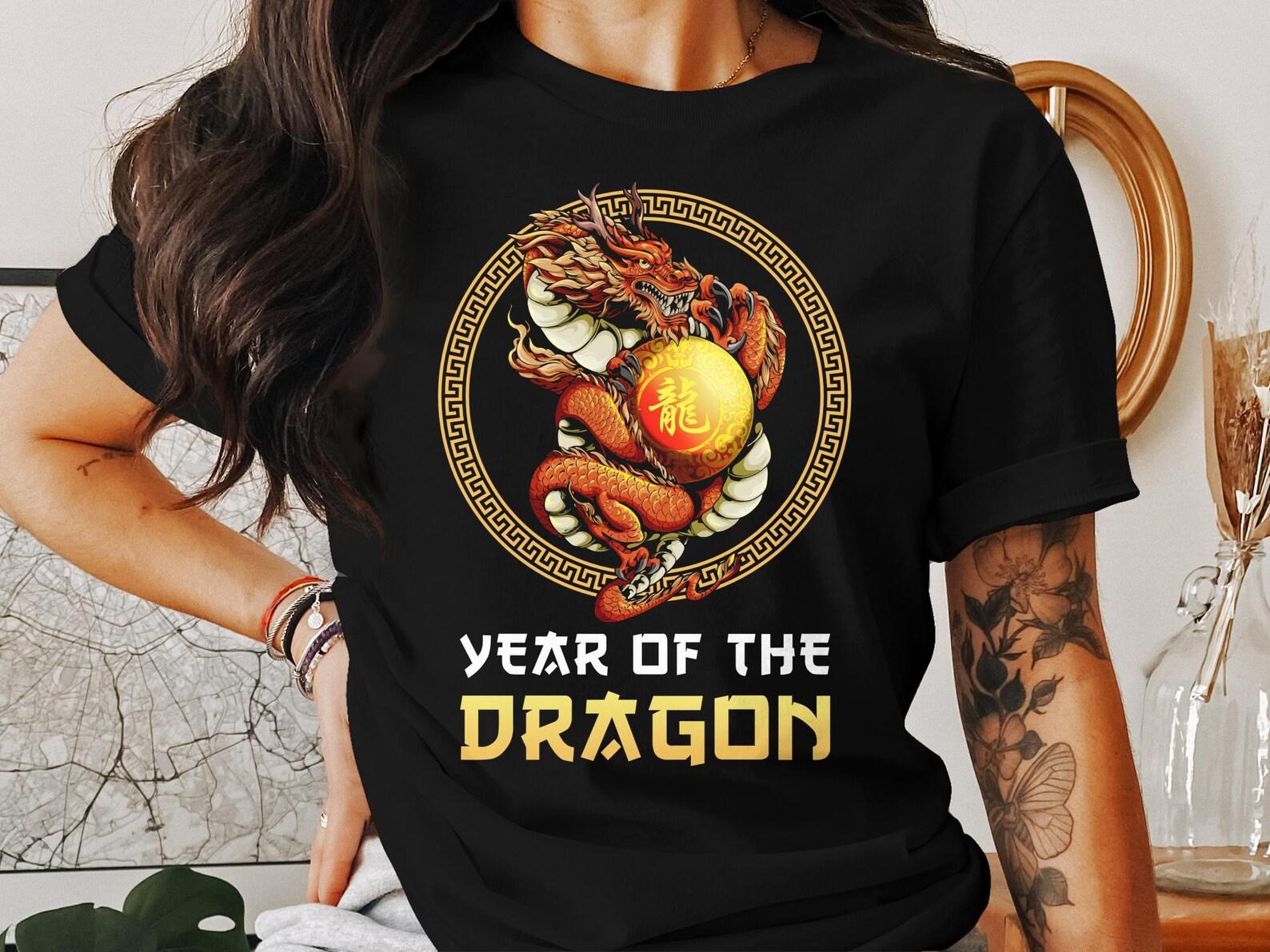 Chinese New Year Dragon T-Shirt, Lunar New Year Zodiac Shirt, Chinese Zodiac Dragon Tee, Celebrate Chinese New Year 2XL