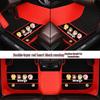 Custom Leather Car Floor Mats for Women - Cartoon Design, Double-Layer, Full Coverage