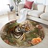 Vintage Tiger,Round Area Rug,Carpet Rug for Living Room Bedroom Sofa Playroom Decor,Non-slip Floor Mat