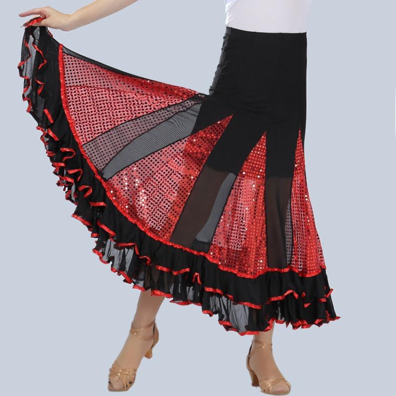 

National Billboard Dancing Dress Sequins Dancing Dress Waltz Performance Dress Bust Dress Competition Dress Modern Ballroom Dancing Dress One size красный