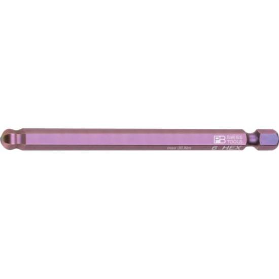 

PB Swiss Tools Hex E6 Series Ball Point Long Bit for 6mm Hex 1/4 Sockets, E6L.212/6