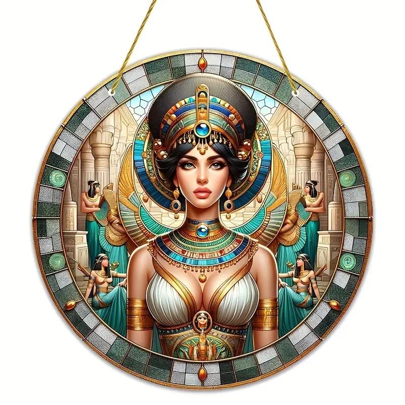 Egyptian Goddess and Pharaoh Acrylic Sun Catcher, Ancient Egyptian Mythological Theme, novelty home decor, Perfect Durable for Bedroom