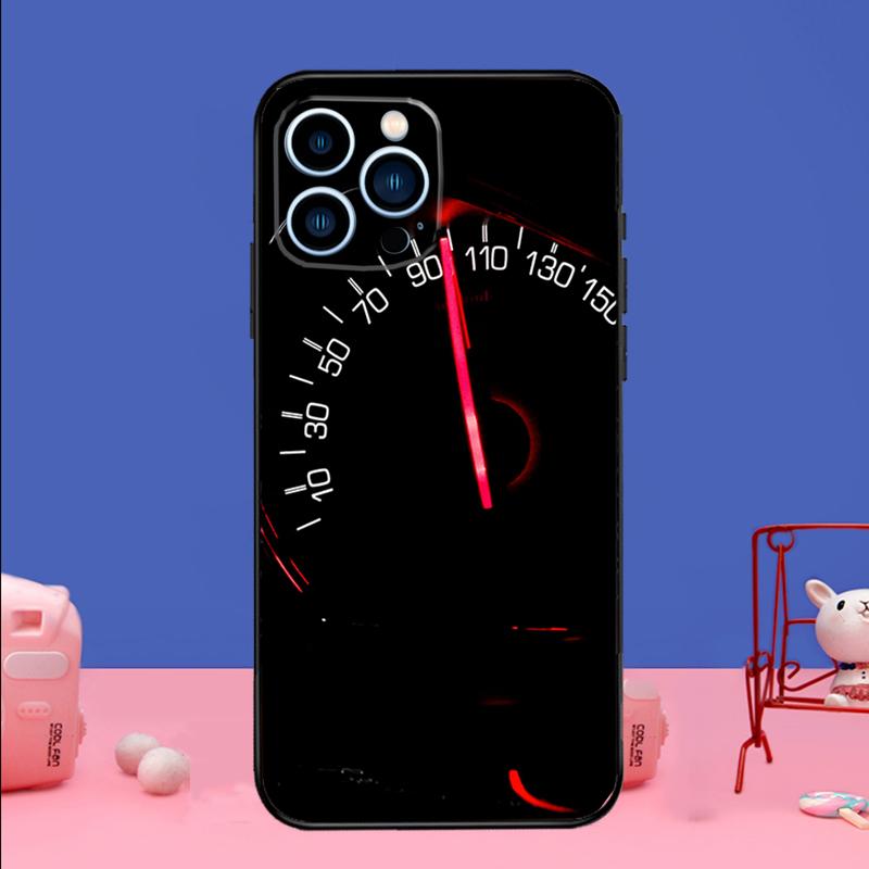 Speedometer Car Phone Case For iPhone 16 15 14 13 12 11 17 Pro Max Plus 12 13 Mini 16e 17 Air Bumper Cover