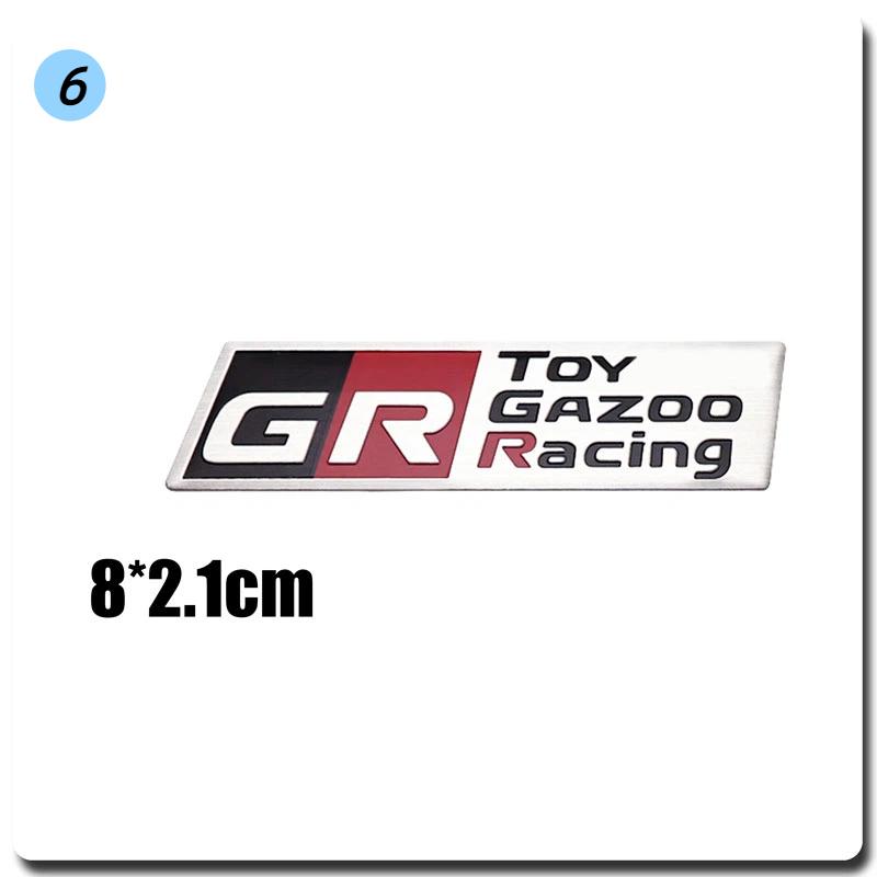 3D Aluminum GR GAZOO RACING Emblem, Auto Steering Wheel Side Body Trunk Fender Sticker for Yaris Prado Rav4 Prius