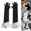 Elegant Fingerless Gloves Ruffle French Unique Outfits Long Gloves for Flapper Bride Wedding Dancing Accessories