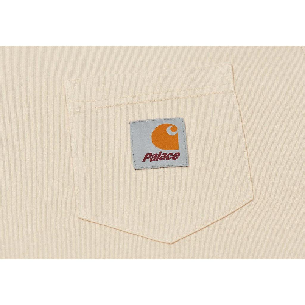 Palace X Carhartt WIP FW23 Co-Branded Series Pocket T-Shirt With Logo Patch And Back Print Unisex Tops Off-White I032478-OFFWHITE