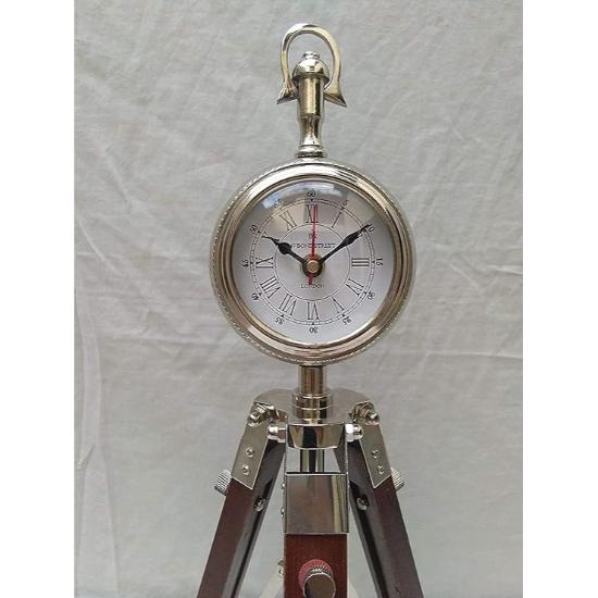 Antique Nautical Clock W/Tripod Stand Table Clock Vintage Style Christmas Gift
