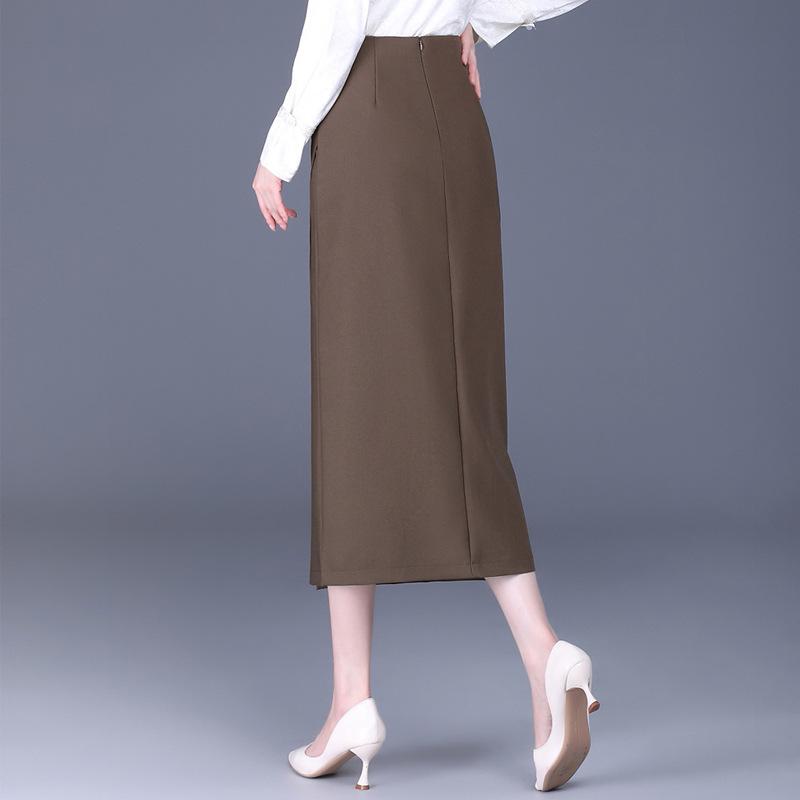 Women's Irregular Slit Pencil Skirt for Spring & Autumn – New Style Professional Straight Skirt