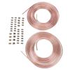 2 Sets 25Ft 3 16in Brake Line Tubing Kit with 32 Fittings 4 Connectors 8 Nuts Galvanized Alloy Brake Line Roll for