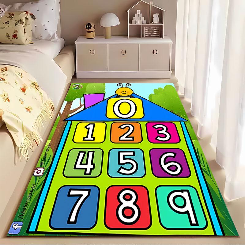 Number House with Cute Bee Suitable As a Non-slip Mat for the Living Room or Bedroom Sofa