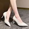 Fashion Summer New Thin Heel Shoes Women Fashion Pointy Toe Shallow Mouth Slip-off Anti-slip Wear-resistant High Heels