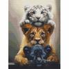 Diamond Painting DIY Kit White Tiger Lion Panther Animals Artwork Home Room Decoration