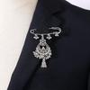 Bohemian Rhinestone Flower Tassel Brooch for Women - Exotic Style Suit Coat Pin