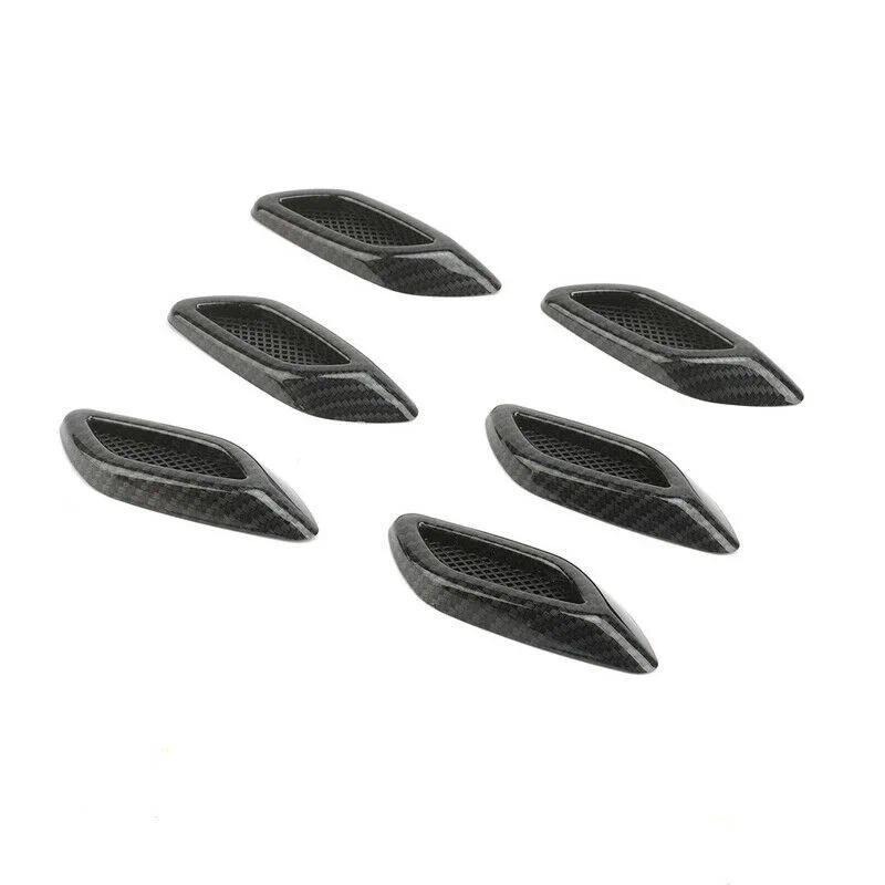 6Pcs Universal Car Air Flow Vent Hoods for Most Cars Carbon Fiber Side Sticker Exterior Accessories