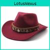 Western Cowboy Wool Felt Fedora Hat With Sun Protection For Men And Women