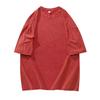 T-shirt pour homme en coton lourd délavé et vieilli, ample style Hong Kong, manches courtes cinq points, marque tendance d'été.