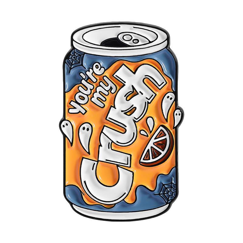 

You re My Crush Enamel Pins Custom Orange Soda Ghost Brooches Lapel Badges Clothes Funny Jewelry Gift for Friends
