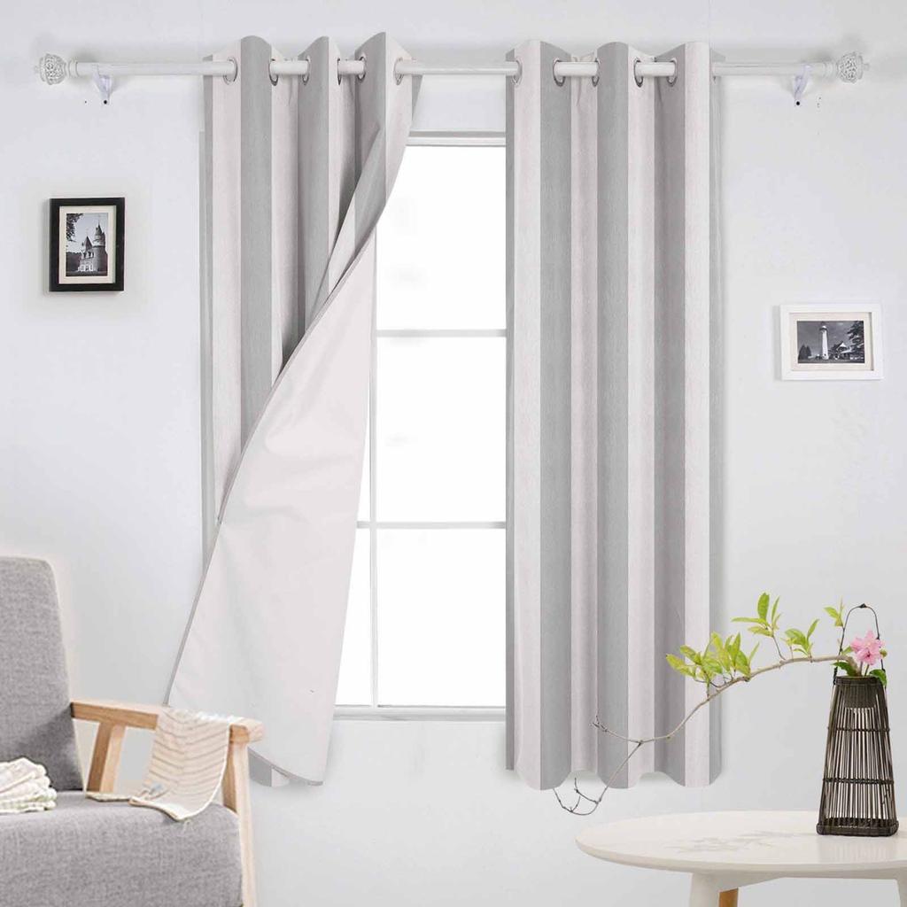 Striped Gray Blackout Curtains For Living Room Bedroom Printed Window Treatment Drapes Home Decor
