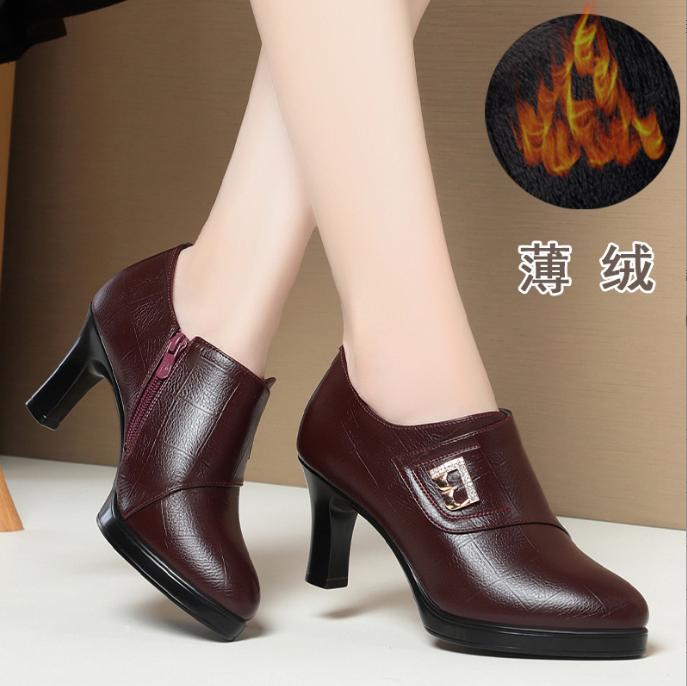Fashion 7.5cm 9cm Heel Deep Mouth Women's Platform Pumps Women Shoes 2024 Fall Winter High Heels Shoes Ladies Office Party Shoes