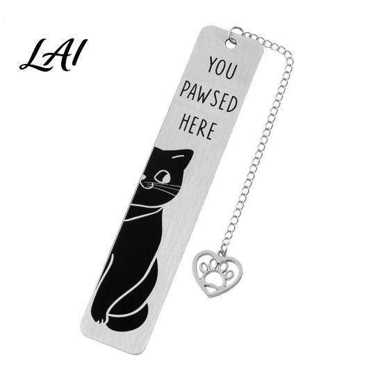 Gift for Book Lovers Cute Cat Bookmark Funny Metal Page Marker with Creative Durable Bookmark Quotes Stainless Steel Readers Lover Rust Proof