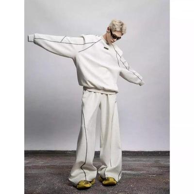 American Sports Men's Wide-Leg Sweatpants, Draped Straight-Leg, Versatile, Casual, for Spring and Autumn 2025.