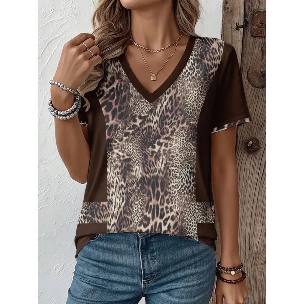 Fashion Versatile Women's V-neck Top Casual Loose Short Sleeves Comfortable T-Shirts Women’s