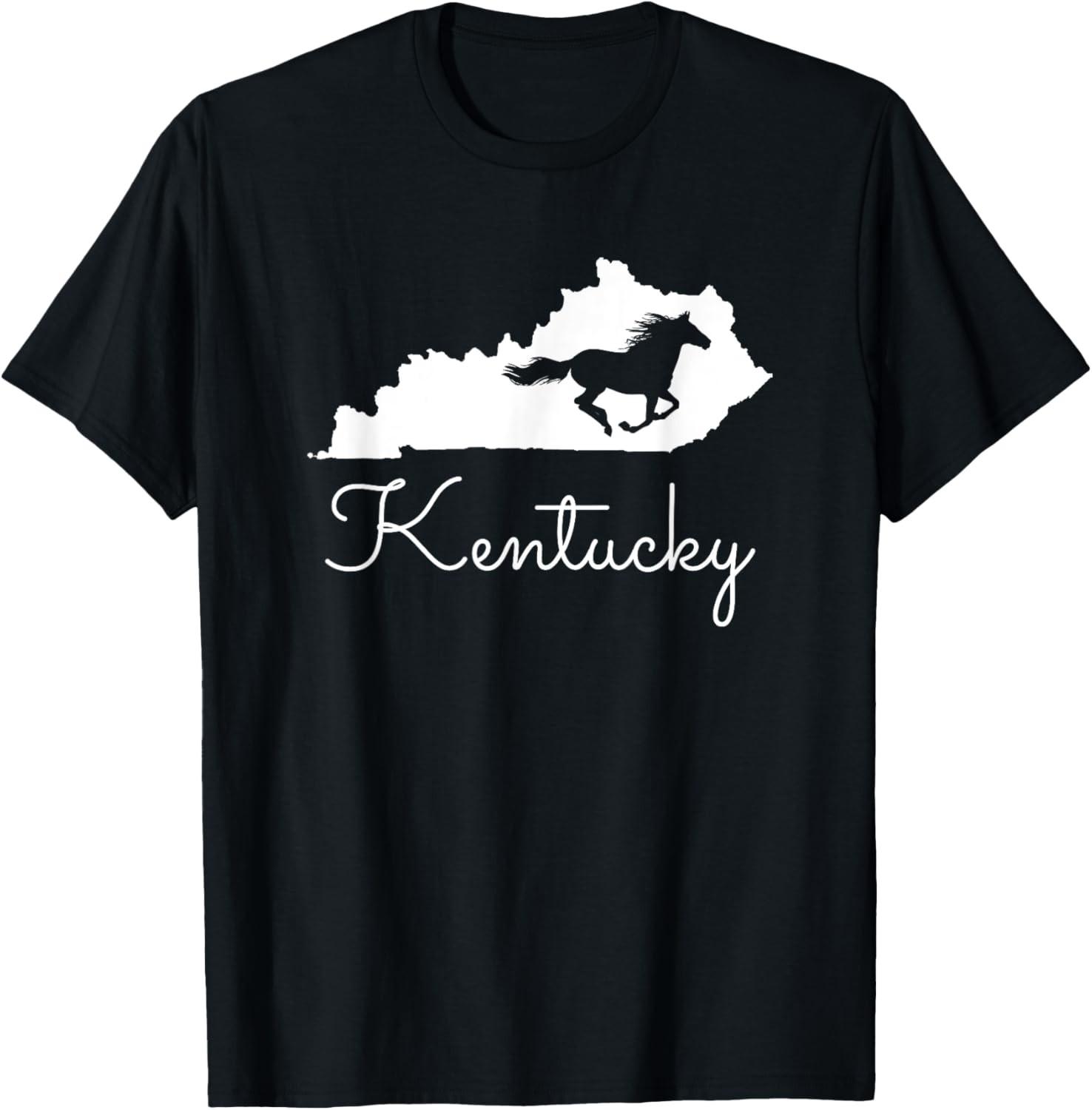 Kentucky Horse Map State Shirt T-Shirt S разноцветный