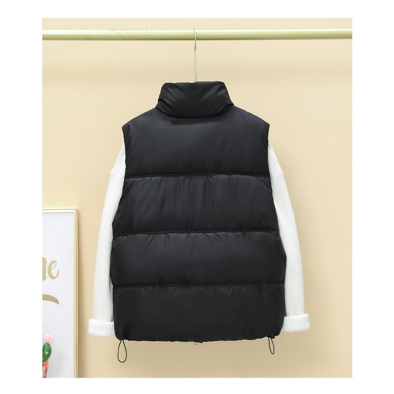 Disposable Vest Women's Autumn and Winter Fashion Stand-up Collar Warm Loose Cotton Waistcoat Outer Wear Vest