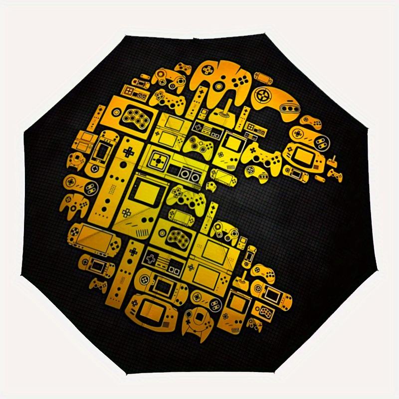 

1pc Gaming Controllers Automatic Folding Umbrella, 8-Rib Sturdy Canopy, Portable Travel Umbrella for Outdoor Use