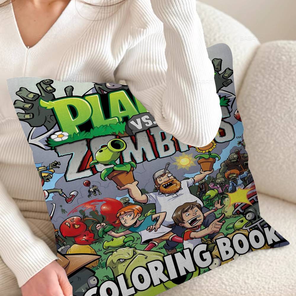 Game P-Plants Vs Z-Zombies Decorative Room Aesthetics Pillow Case Home Decor Bedroom Sofa Bed Couch Pillow Cover 45x45