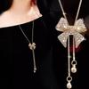 Korean Tassel Crystal Pendant Necklace - Elegant Long Sweater Chain