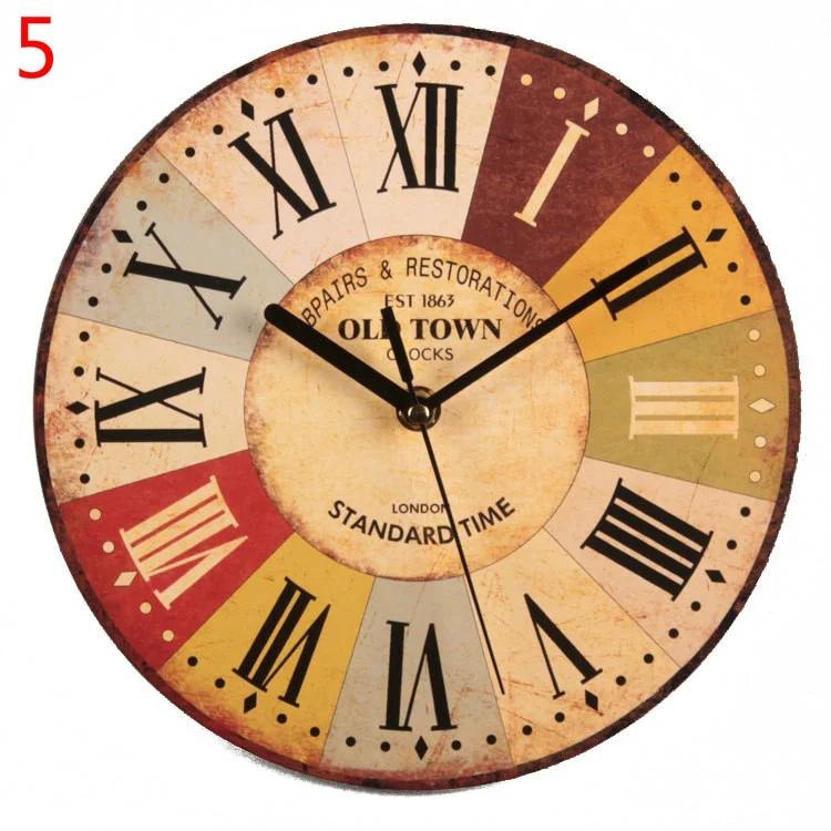 Retro Vintage Wooden Clock  23 CM  Decorative Vintage Handmade Wooden Wall Clock