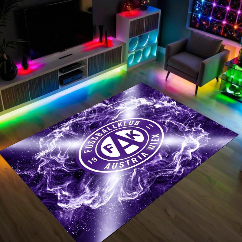 Austria Wien FC Design Crystal Velvet Carpet Cozy Non?Slip Printed Rug For Bedroom Living Room Entrance