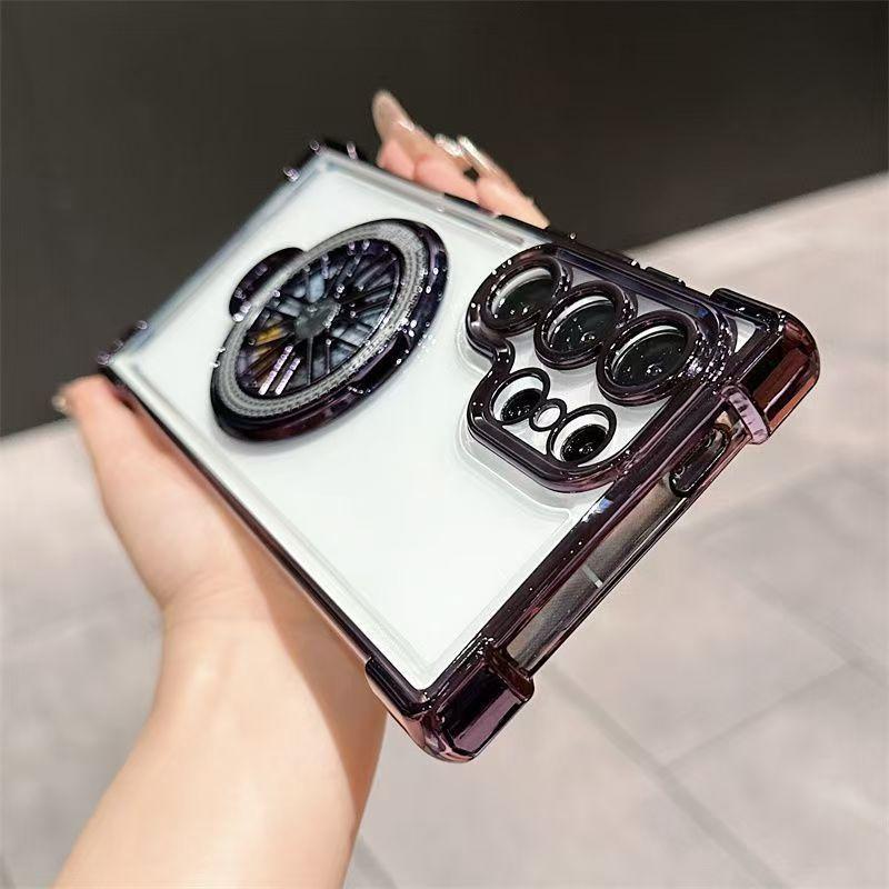 

Super Anti fall Gyro Bracket Case Suitable for Samsung S25ULTRA Mobile Phone Case S24fe Electroplating A56 Two In One Full Package A05S