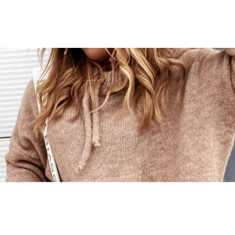 Women's Autumn/Winter Knitted Hoodie Pocket Casual Sweater