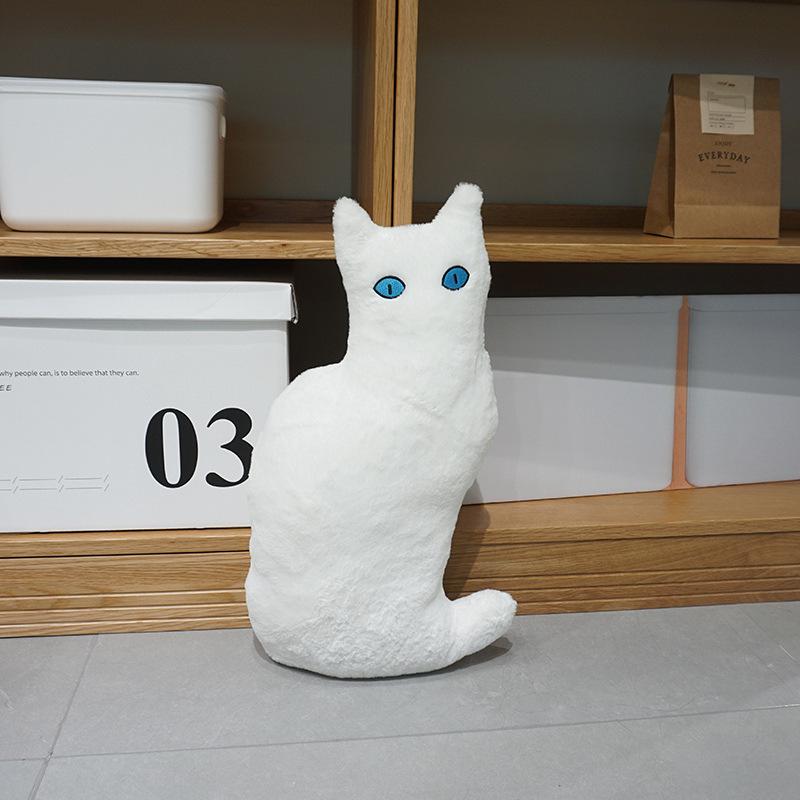 Cartoon Black Cat Throw Pillow Plush Toy Doll Three Flower Cat Doll Home Sofa Pillow Cushion Rag Doll