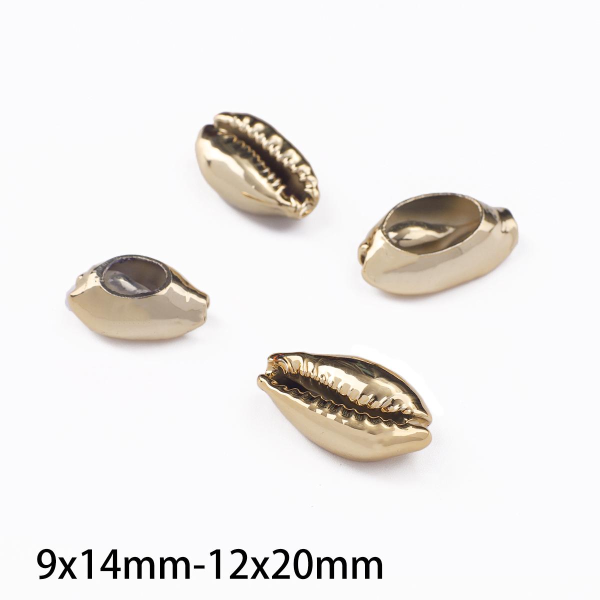 

10 шт. позолоченных/посеребренных бусин из ракушек для самостоятельного изготовления украшений каури золотой