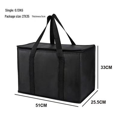 Black Insulated Non-woven Foil Picnic Bag with Zipper