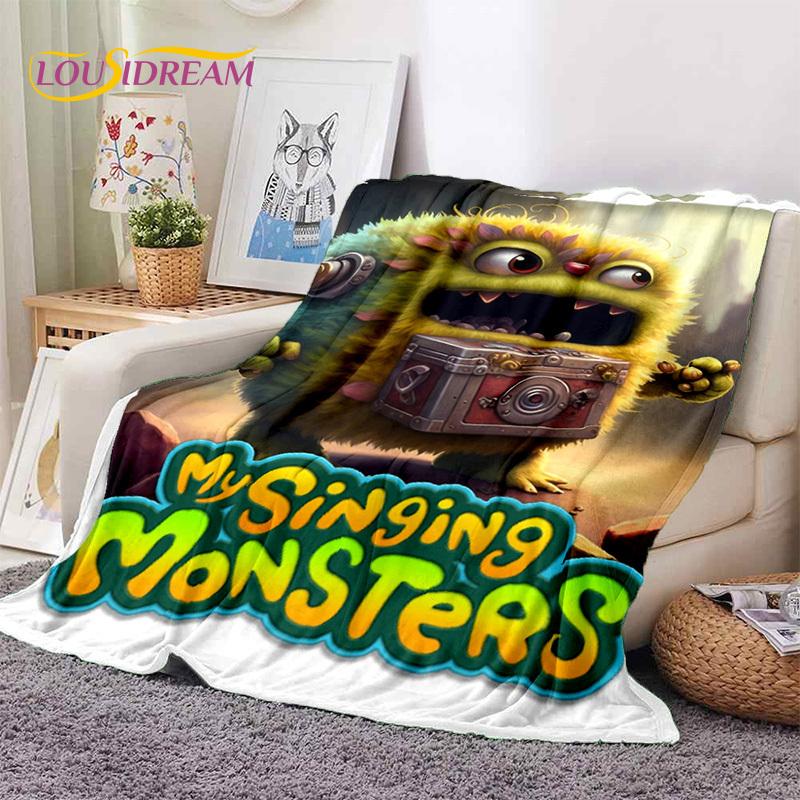 Game My Singing Monsters Cartoon Soft Blankets,Keep Warm Throw Blanket Comfortable Blanket for Picnic Beds Sofa Home Bedroom Kid