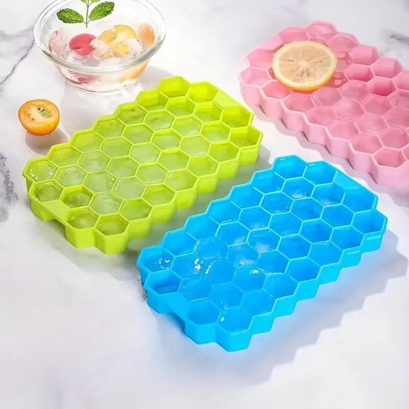 LISM Silicone Honeycomb Ice Cube Tray with Lid