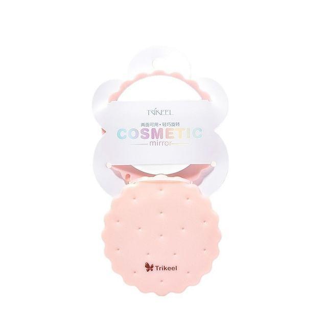 Charyeina - Пластиковое портативное зеркало-печенье с расческой для волос Pink