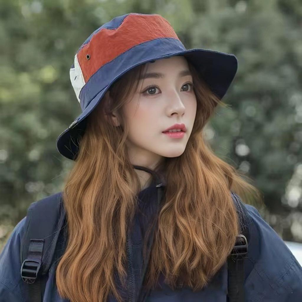 Outdoor Color blocking Sun Protection Fisherman Hat Men and Women Summer Quick Drying Breathable Sun Hat Hiking Camping Hiking Fishing Hat