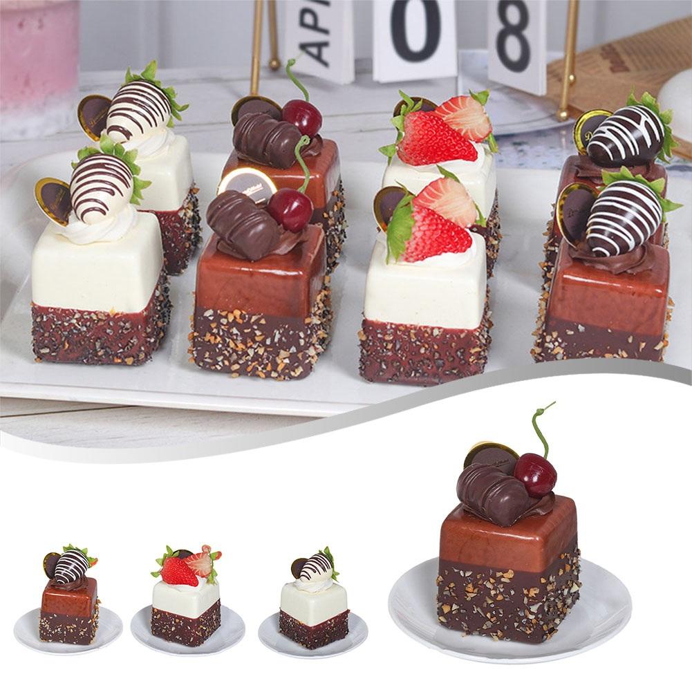 1pcs Strawberry Fruit Cake Model Simulation Food Fake Snack Bread Decoration Dessert Table Snack Decoration Home Display