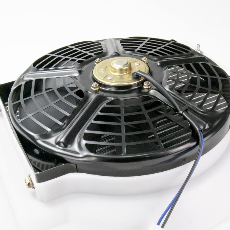 Universal Radiator Cooling Fan Assembly Aluminium Condenser Assembly 14'' X 18'' for Vintage Car Truck Pickup AC Conditioning